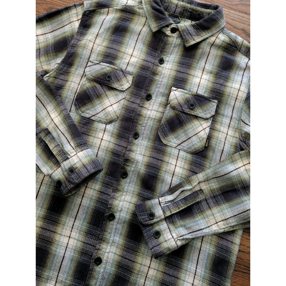 Burton Forest Green Ludlow Plaid Brighton Burly Flannel Shirt Men Sz S Cabincore
